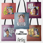 Retro Pop Art Zombie Brains Phrase Roze Geel Tote Bag