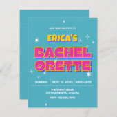 Retro pop bachelorette kaart (Voorkant / Achterkant)