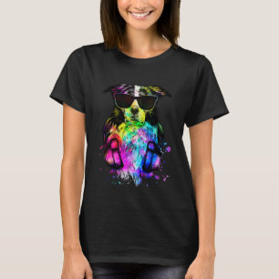 Retro Pop Border Collie Hondenportret met hoofdtel T-shirt