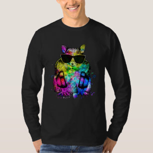 Retro Pop Chipmunk Gestreepte Eekhoorn Gamer Hoofd T-shirt