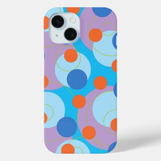 Retro Pop Circles Blue & Oranje Stippen Funky Groo Case-Mate iPhone Case (Achterkant)
