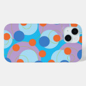 Retro Pop Circles Blue & Oranje Stippen Funky Groo Case-Mate iPhone Case (Achterkant (horizontaal))