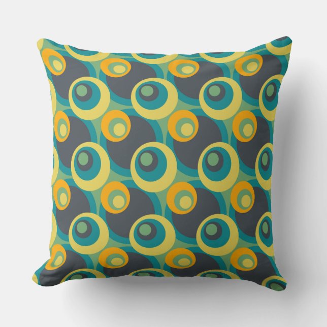 Retro Pop Circles Patroon #4 Kussen (Voorkant)