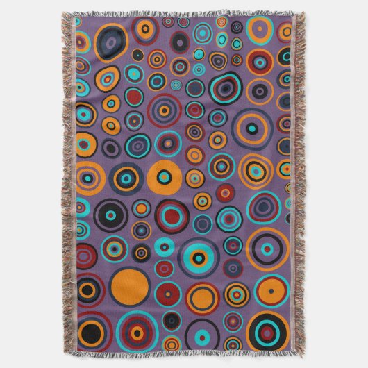 Retro Pop Circles Patroon Deken (Voorkant Verticaal)