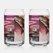 Retro Pop Collage Art Drinkware Set Blikvorm Glas (Rechts)