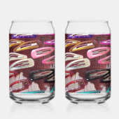 Retro Pop Collage Art Drinkware Set Blikvorm Glas (Achterkant)