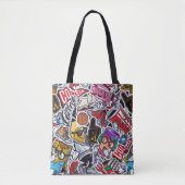 Retro Pop Cultuur College Canvas tas (Voorkant)