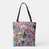 Retro Pop Cultuur College Canvas tas (Achterkant)