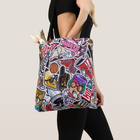 Retro Pop Cultuur College Canvas tas (Dichtbij)