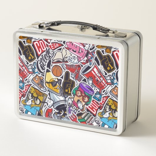 Retro Pop Cultuur Lunch Box (Achterkant)