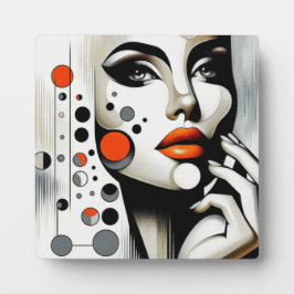 Retro Pop Diva: geometrische elegantie Abstracte k Fotoplaat