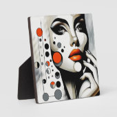 Retro Pop Diva: geometrische elegantie Abstracte k Fotoplaat (Voorkant)