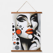 Retro Pop Diva: geometrische elegantie Abstracte k Hangend Wandkleed (Voorkant)