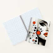 Retro Pop Diva: geometrische elegantie Abstracte k Notitieboek (Binnen)