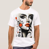 Retro Pop Diva: geometrische elegantie Abstracte k T-shirt (Voorkant)
