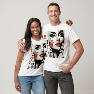 Retro Pop Diva: geometrische elegantie Abstracte k T-shirt