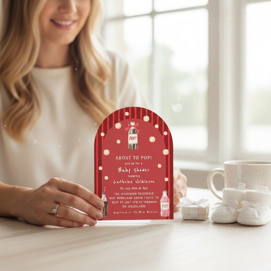 Retro Pop Fles Baby Shower Kaart