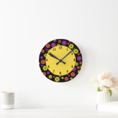 Retro Pop Flower Power Ronde Klok (Huis)