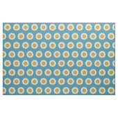 Retro Pop Flowers Pattern Turquoise and Gold Stof (Yard (91,4 cm))
