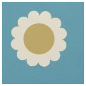 Retro Pop Flowers Pattern Turquoise and Gold Stof (Close Up)