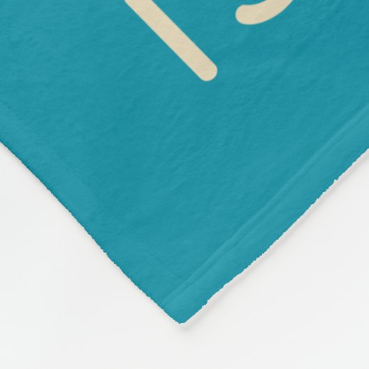 Retro Pop Flowers Pattern Turquoise Personalized Fleece Deken (Hoek)