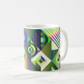 Retro Pop Geometrie Mok – Kleurrijk Midden-Eeuws (Voorkant rechts)