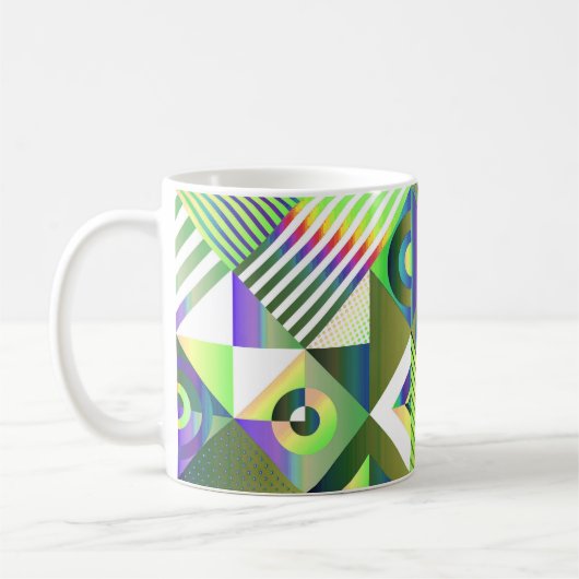 Retro Pop Geometrie Mok – Kleurrijk Midden-Eeuws (Links)