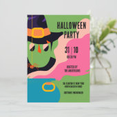 Retro Pop Halloween  Kostuumfeest Kaart (Staand voorkant)