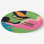 Retro Pop Halloween  Kostuumfeest Papieren Bordje (Gekanteld)