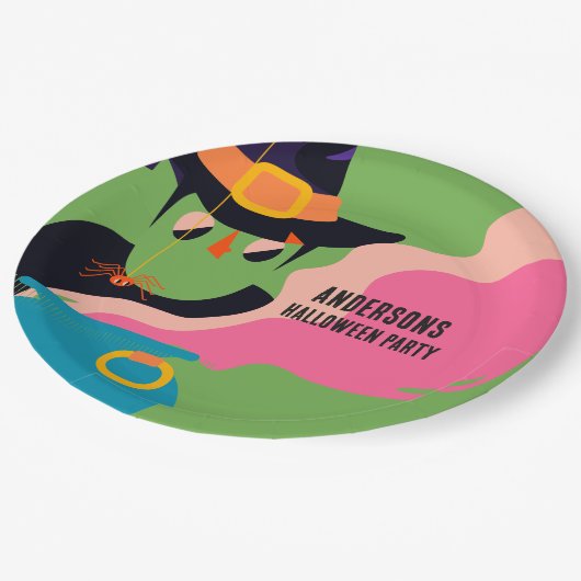 Retro Pop Halloween  Kostuumfeest Papieren Bordje (Gekanteld)