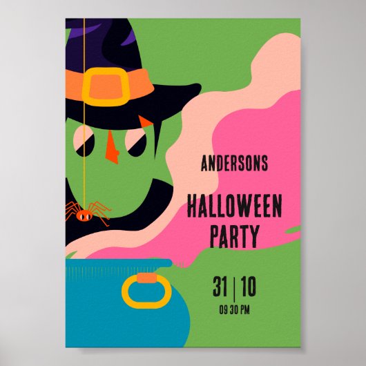 Retro Pop Halloween  Kostuumfeest Poster (Voorkant)