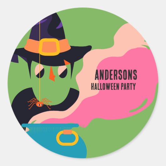 Retro Pop Halloween Kostuumfeest Ronde Sticker (Voorkant)