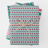 Retro Pop Kerstset 1 Inpakpapier Vel (In situ)