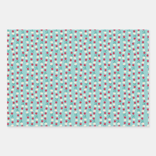 Retro Pop Kerstset 3 Inpakpapier Vel (Voorkant 2)