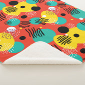 Retro Pop Kleurrijke Abstracte Kunst Sherpa Deken (3/4)