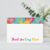 Retro Pop Kleurrijke Harten & Stippen Plezierige K Bedankkaart (Staand voorkant)