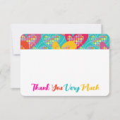 Retro Pop Kleurrijke Harten & Stippen Plezierige K Bedankkaart (Voorkant)