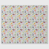 Retro Pop Kunst: Badge Collectie Cadeaupapier (Vlak)