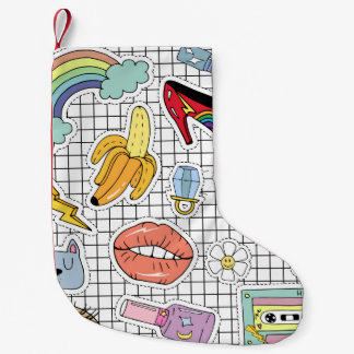 Retro Pop Kunst: Badge Collectie Kleine Kerstsok