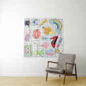 Retro Pop Kunst: Badge Collectie Wandkleed (In Situ (horizontaal))