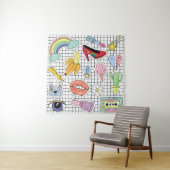 Retro Pop Kunst: Badge Collectie Wandkleed (In situ)