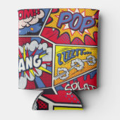 Retro pop kunst, komisch schreeuwpatroon. blikjeskoeler (Voorkant)