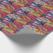 Retro pop kunst, komisch schreeuwpatroon. cadeaupapier (Hoek)