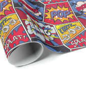 Retro pop kunst, komisch schreeuwpatroon. cadeaupapier (Rol Hoek)