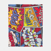 Retro pop kunst, komisch schreeuwpatroon. fleece deken (Voorkant)