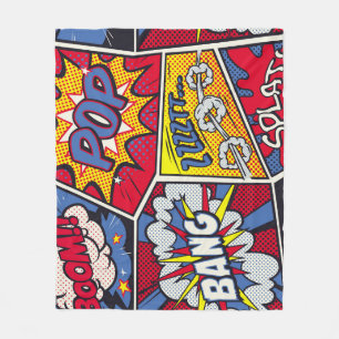 Retro pop kunst, komisch schreeuwpatroon. fleece deken