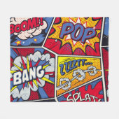 Retro pop kunst, komisch schreeuwpatroon. fleece deken (Voorkant (Horizontaal))