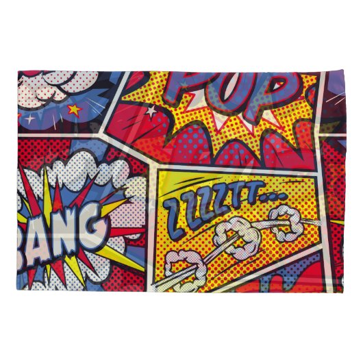 Retro pop kunst, komisch schreeuwpatroon. kussensloop (Achterkant)