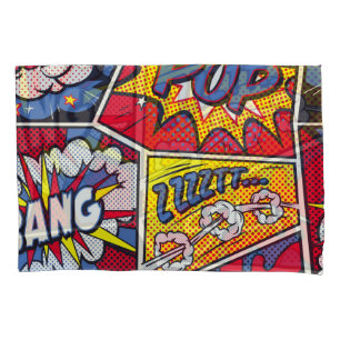 Retro pop kunst, komisch schreeuwpatroon. kussensloop