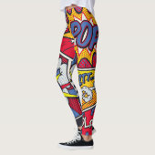 Retro pop kunst, komisch schreeuwpatroon. leggings (Links)